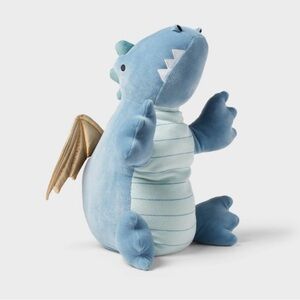 Pillowfort Blue Plush weighted Dragon with Gold Accents